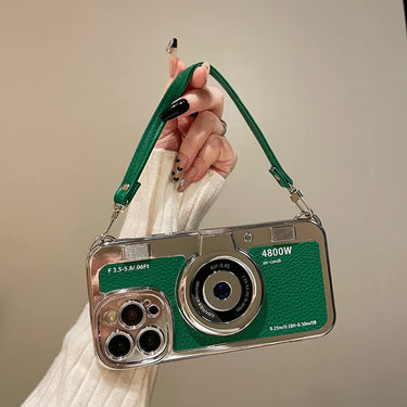 SupShell™ Retro Camera iPhone Case - TPU & Leather | Shockproof 3D Protection for Women - Green - Supshell